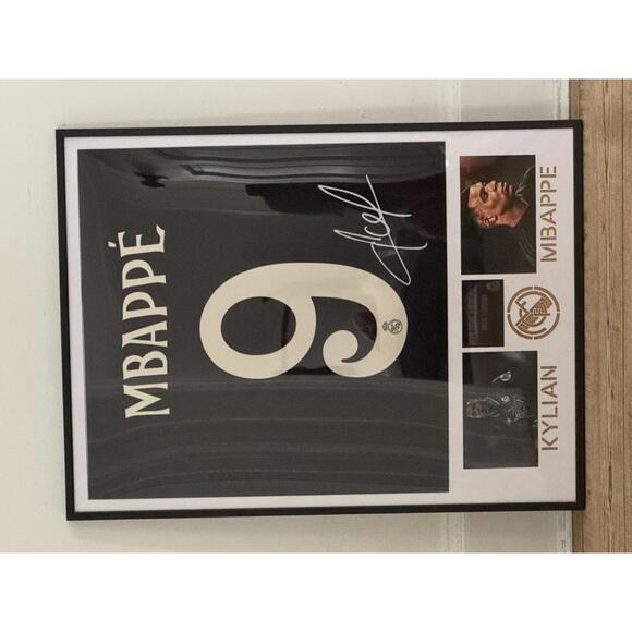 Kylian Mbappe Real Madrid Framed Jersey – Printed Signature